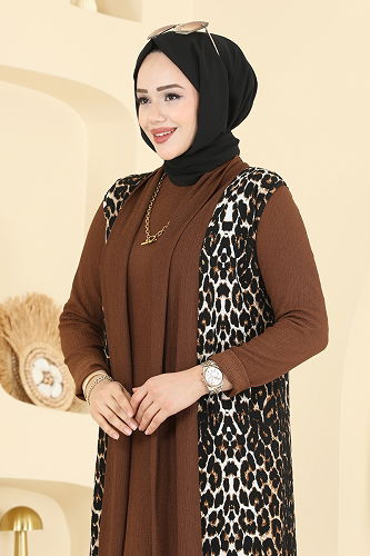 moda selvim Combined 0350ERK1158 Pattern 1 Tan - Thumbnail