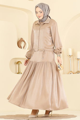 moda selvim طقم بيج 0353ERK1158 - Thumbnail