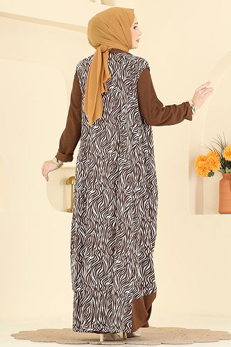 moda selvim طقم بني 0354ERK1158 - Thumbnail