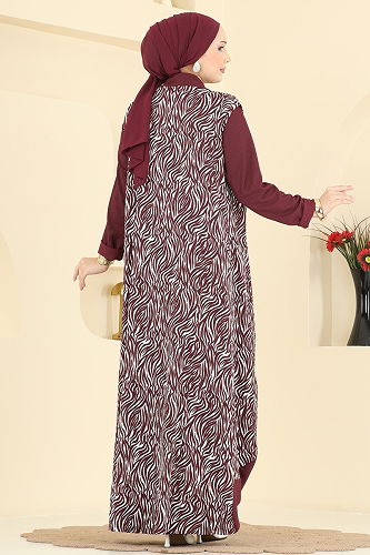 moda selvim طقم خمري 0354ERK1158 - Thumbnail