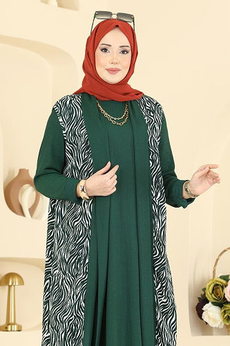 moda selvim طقم زيتي 0354ERK1158 - Thumbnail