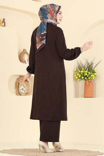 moda selvim طقم بني 0355BG354 - Thumbnail