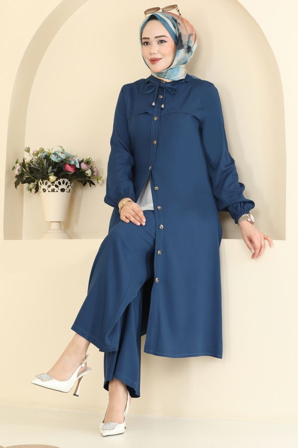 Modaselvim Hijab Combinations Combined 0355BG354 Dark Indigo