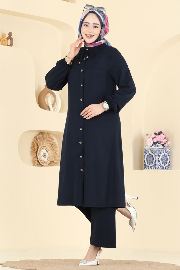 Modaselvim Hijab Combinations Combined 0355BG354 Navy Blue