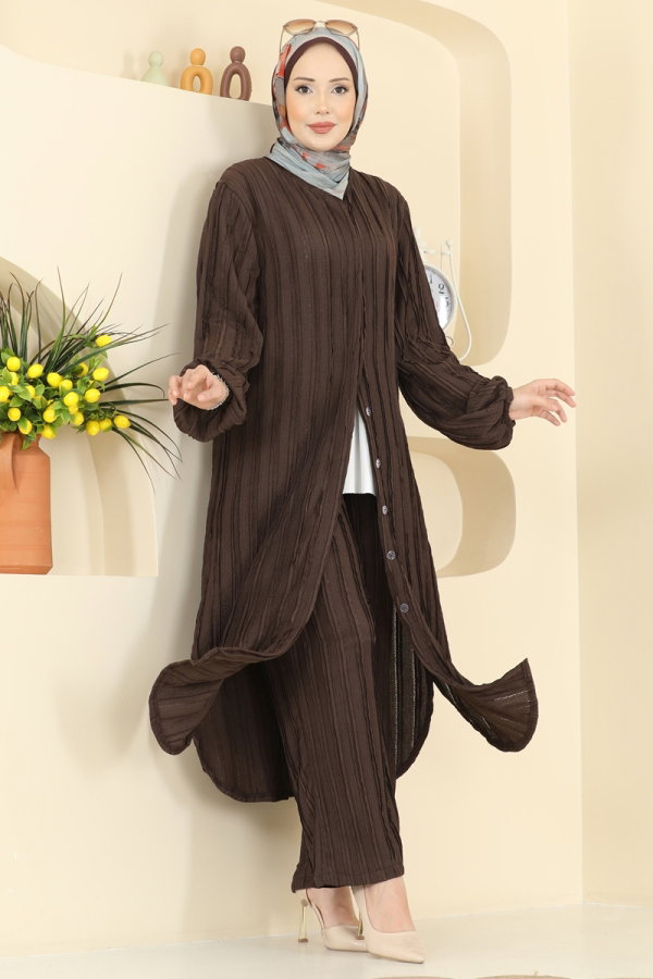 Modaselvim Hijab Combinations Combined 0356ERK1158 Brown