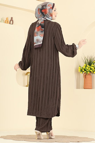 moda selvim طقم بني 0356ERK1158 - Thumbnail