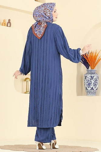 moda selvim طقم ازرق 0356ERK1158 - Thumbnail