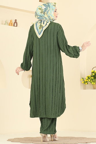 moda selvim طقم اخضر عفني 0356ERK1158 - Thumbnail