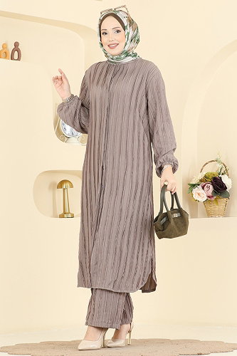 moda selvim طقم بيج 0356ERK1158 - Thumbnail