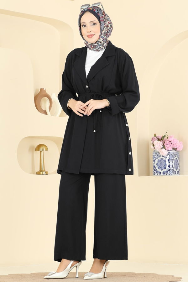 Modaselvim Hijab Combinations Combined 0358BG354 Black