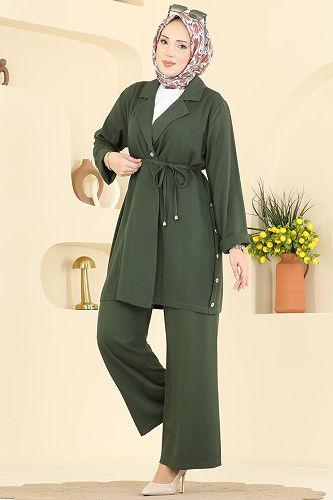 moda selvim طقم اخضر عفني 0358BG354 - Thumbnail