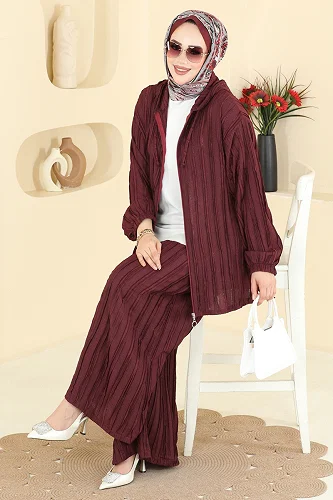 moda selvim Combined 0361BG354 Burgundy - Thumbnail