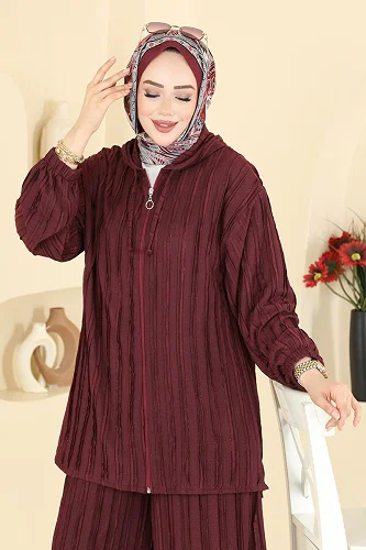 moda selvim Combined 0361BG354 Burgundy - Thumbnail