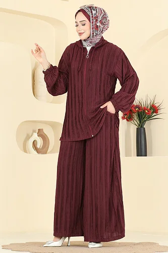 moda selvim Combined 0361BG354 Burgundy - Thumbnail