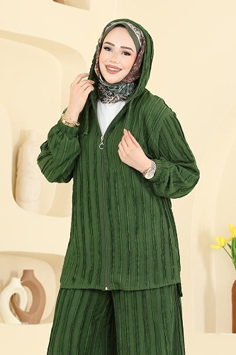 moda selvim طقم اخضر عفني 0361BG354 - Thumbnail