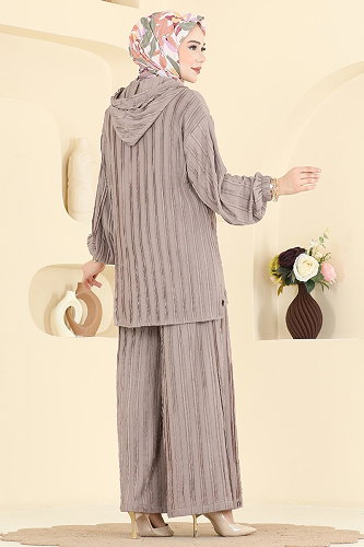 moda selvim طقم بيج 0361BG354 - Thumbnail