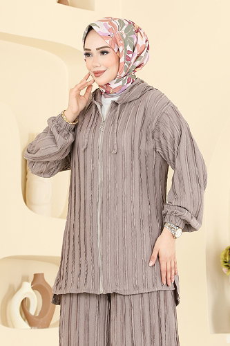 moda selvim طقم بيج 0361BG354 - Thumbnail