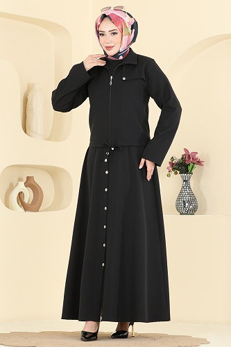 moda selvim طقم أسود 0362ERK1158 - Thumbnail