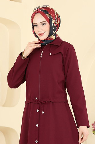 moda selvim طقم خمري 0362ERK1158 - Thumbnail