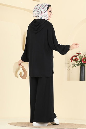 moda selvim طقم أسود 0363ERK1158 - Thumbnail