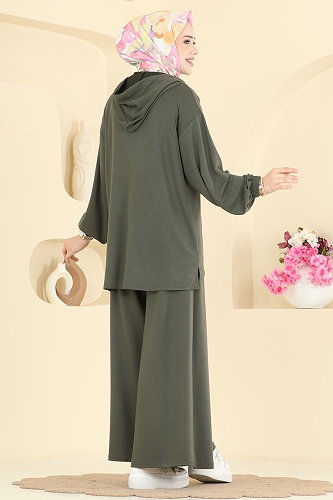 moda selvim طقم اخضر عفني 0363ERK1158 - Thumbnail