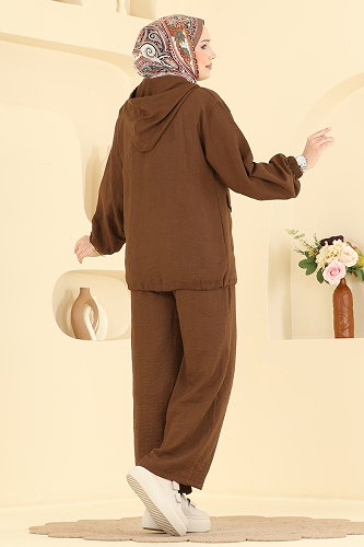 moda selvim طقم بني 0364ERK1158 - Thumbnail