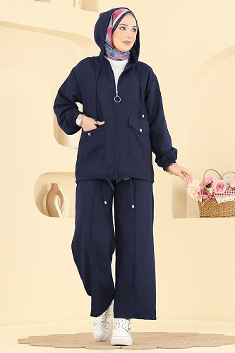moda selvim طقم كحلي 0364ERK1158 - Thumbnail