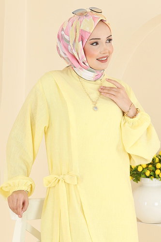 moda selvim طقم أصفر 0365ERK1158 - Thumbnail