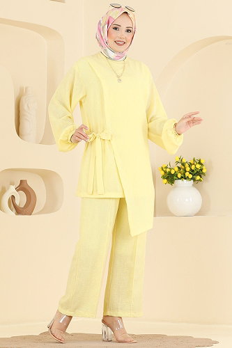 moda selvim طقم أصفر 0365ERK1158 - Thumbnail