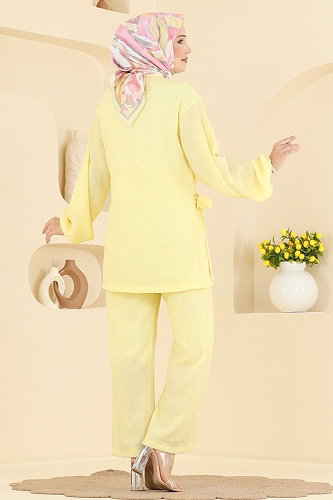 moda selvim طقم أصفر 0365ERK1158 - Thumbnail
