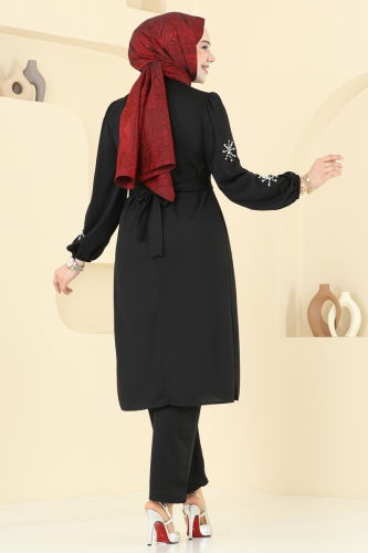 moda selvim Combined 0408ALG474 Black - Thumbnail
