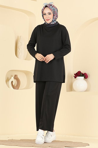 moda selvim طقم أسود 040MR1078 - Thumbnail