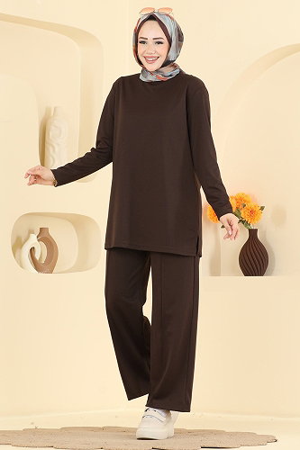 moda selvim طقم بني 040MR1078 - Thumbnail