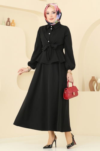 moda selvim طقم أسود 0684ALG474 - Thumbnail