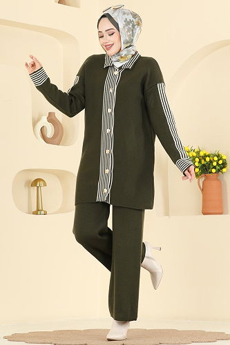 moda selvim طقم اخضر عفني 0690KLB1050 - Thumbnail