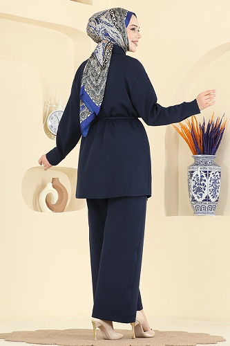 moda selvim طقم كحلي 0844LVA1173 - Thumbnail