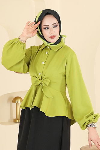 moda selvim طقم فسفوري & أسود 0845LVA1173 - Thumbnail