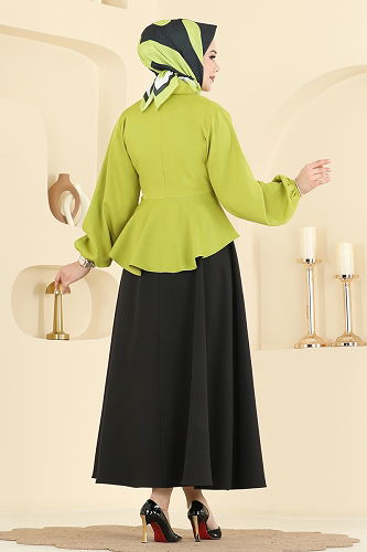 moda selvim طقم فسفوري & أسود 0845LVA1173 - Thumbnail