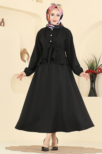 moda selvim طقم أسود 0845LVA1173 - Thumbnail