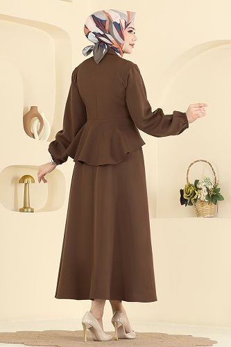 moda selvim طقم بني 0845LVA1173 - Thumbnail