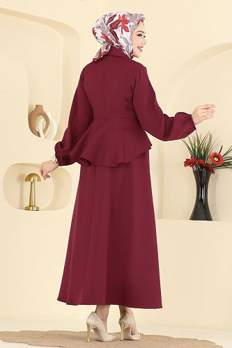 moda selvim Combined 0845LVA1173 Burgundy - Thumbnail