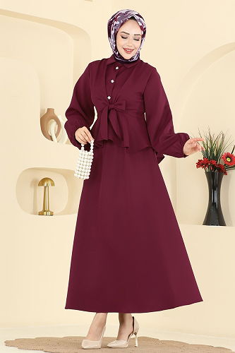 moda selvim Combined 0845LVA1173 Dark Burgundy - Thumbnail