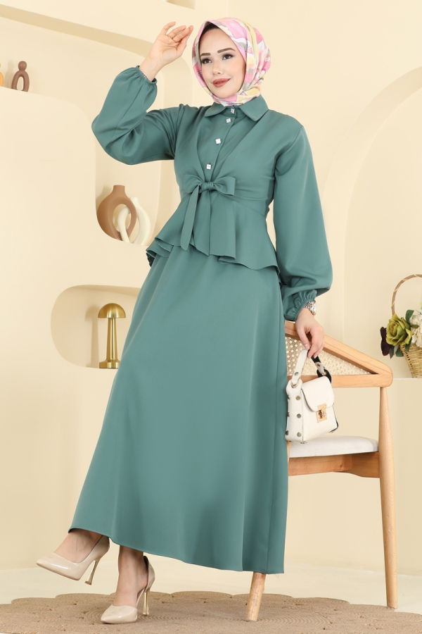 Modaselvim Hijab Combinations Combined 0845LVA1173 Mold Green