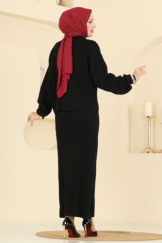 moda selvim طقم أسود 1001MT581 - Thumbnail