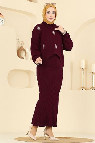 moda selvim Combined 1001MT581 Burgundy - Thumbnail