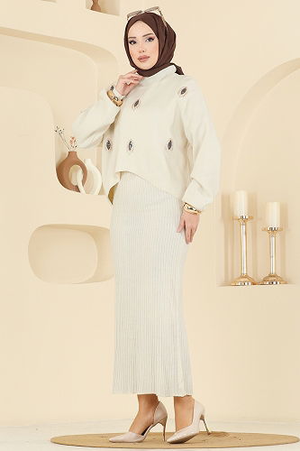 moda selvim طقم بيج 1001MT581 - Thumbnail