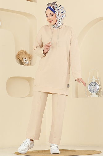 moda selvim طقم بيج 1002ETT926 - Thumbnail