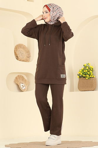 moda selvim طقم بني 1002ETT926 - Thumbnail