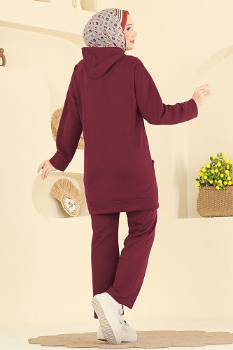 moda selvim Combined 1002ETT926 Burgundy - Thumbnail