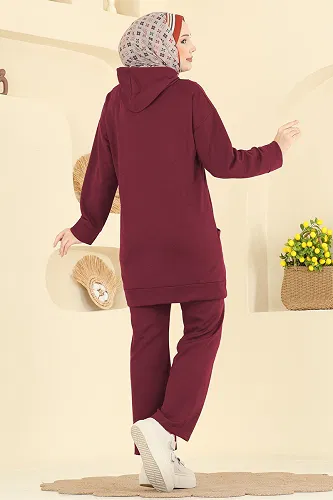 moda selvim طقم خمري 1002ETT926 - Thumbnail